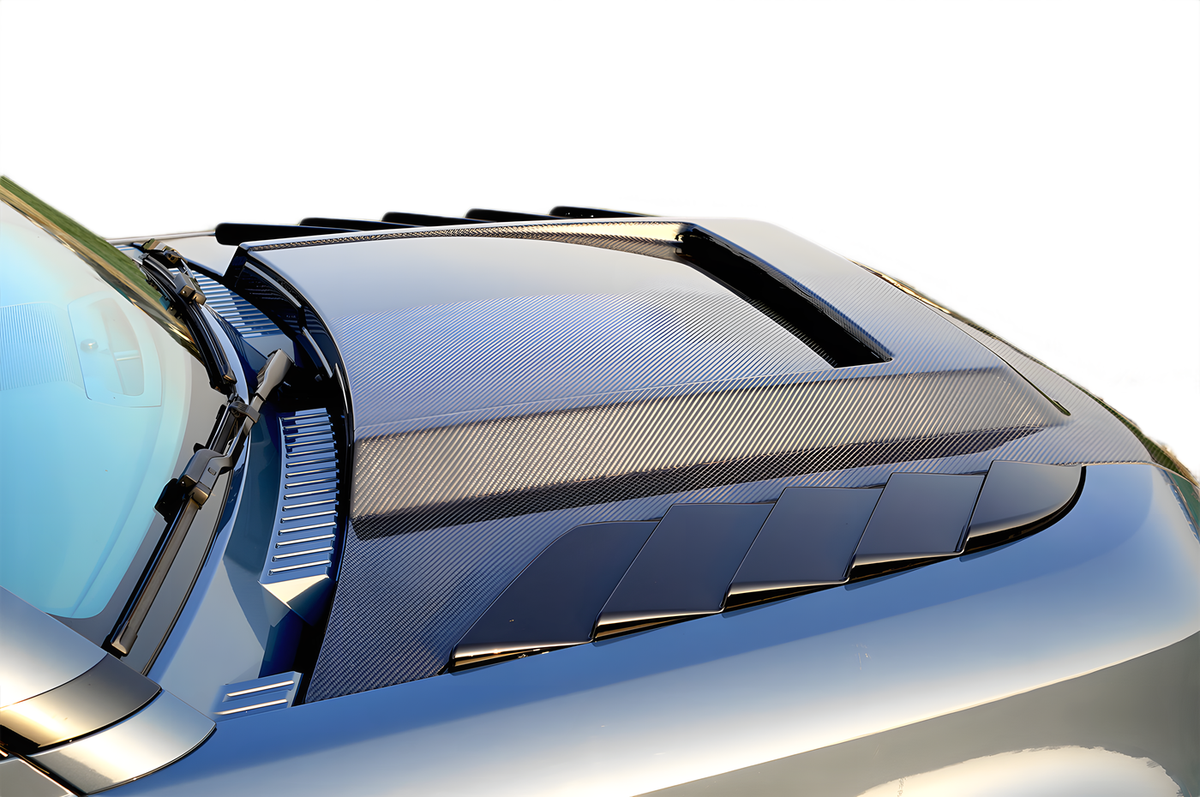Premium Carbon Fiber Material - Raised One-Piece Carbon Fiber Bonnet Hood