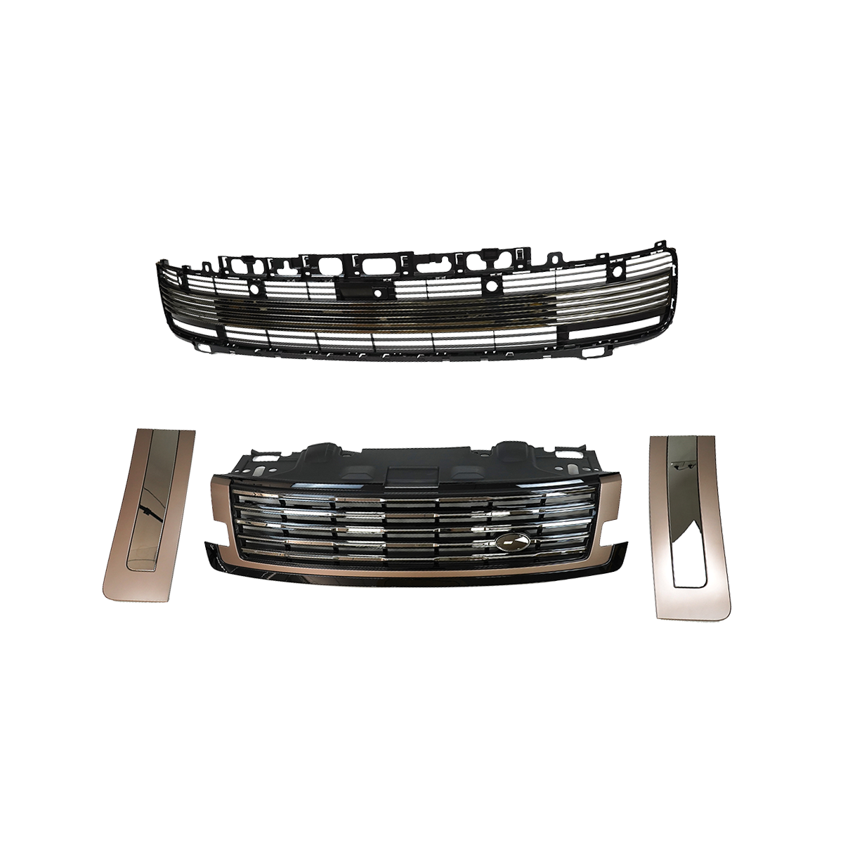 SV-style mesh front grille kit for Range Rover Sport L460, featuring a sporty design in durable ABS with a premium chrome finish.