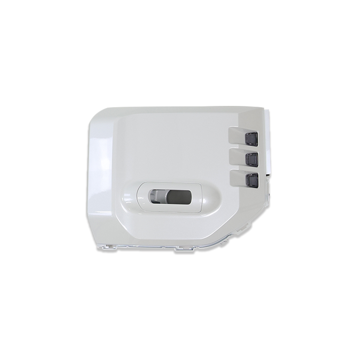 PLOMOR fog light cover — LC250 white ABS, single left piece, studio shot