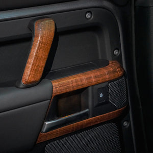 Defender grab handle wood trim installed cabin