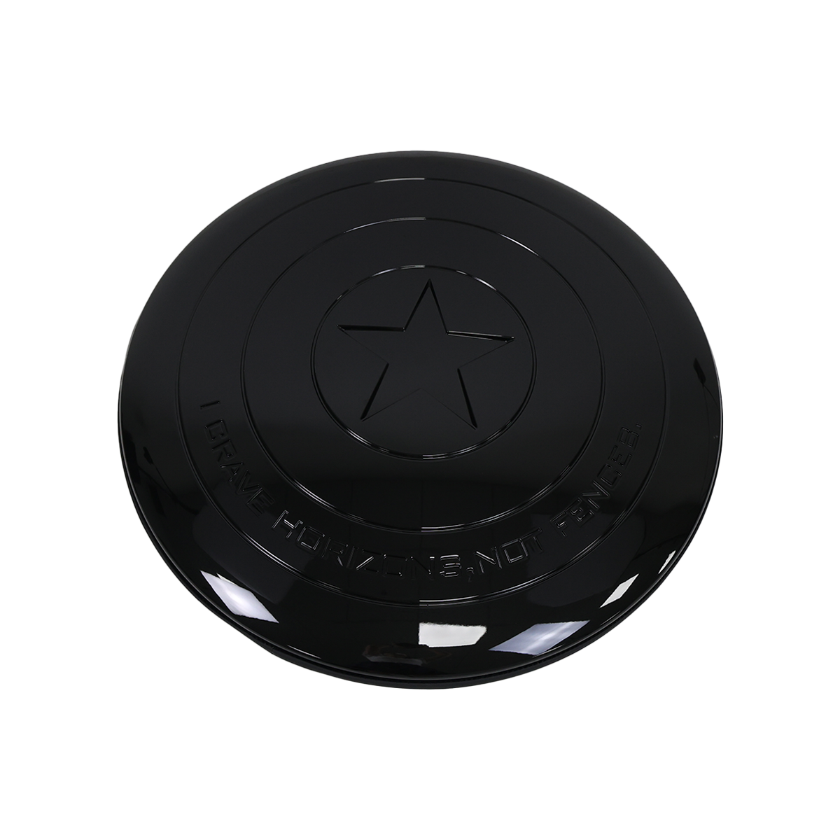 Durable black ABS material Defender spare wheel cover close up texture
