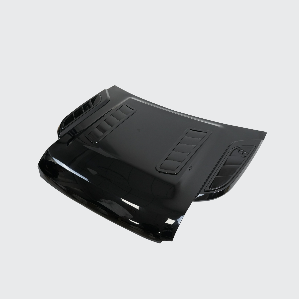 Carbon fiber dynamic hood front view glossy black exterior upgrade