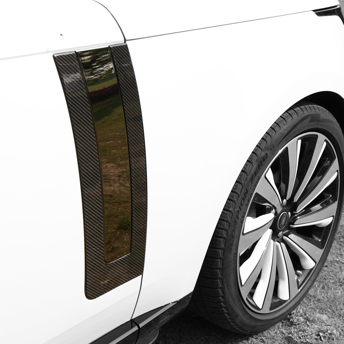 Range Rover L460 dry carbon fiber side vent trim 45 degree angle sporty look