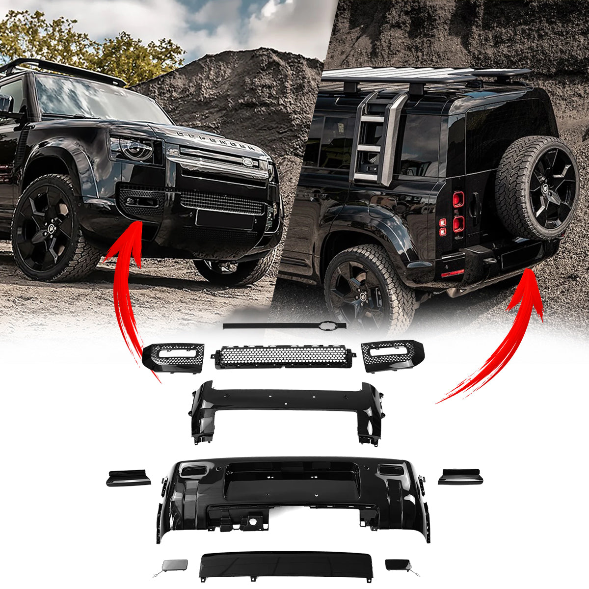 PLOMOR Black Edition exterior kit for Land Rover Defender 110 L663
