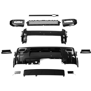 Land Rover Defender 110 L663 Black Edition front bumper trim in gloss piano black finish