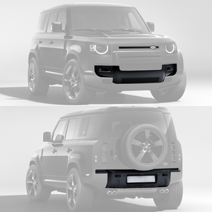 Land Rover Defender 110 L663 Black Edition rear bumper trim with direct fit installation