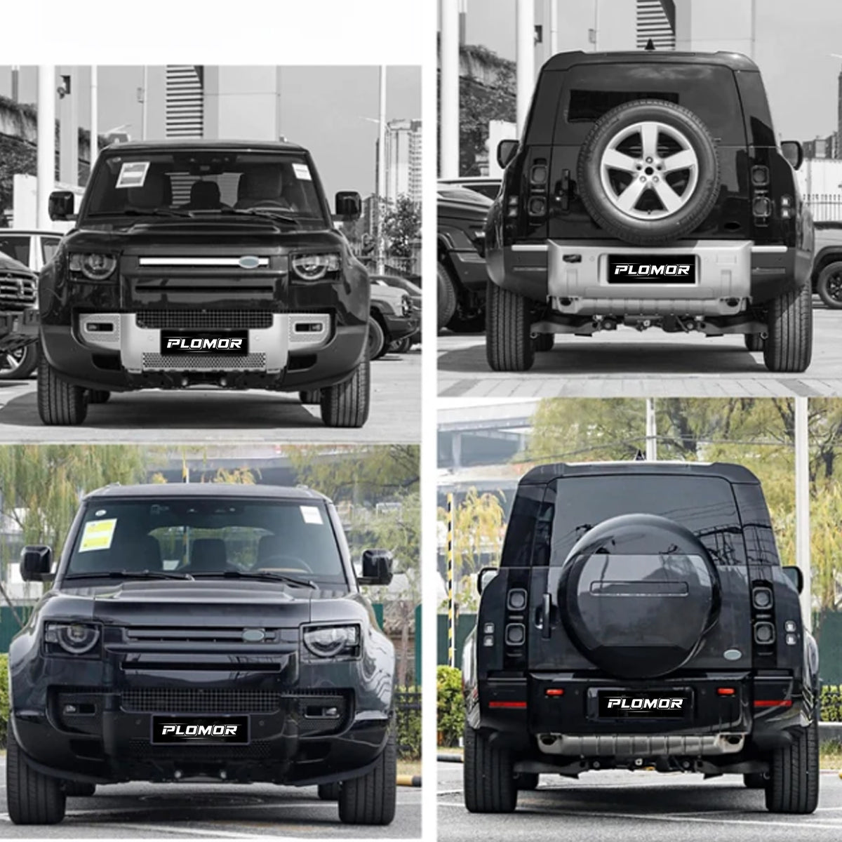 Gloss black front bumper trim for Land Rover Defender 110 L663