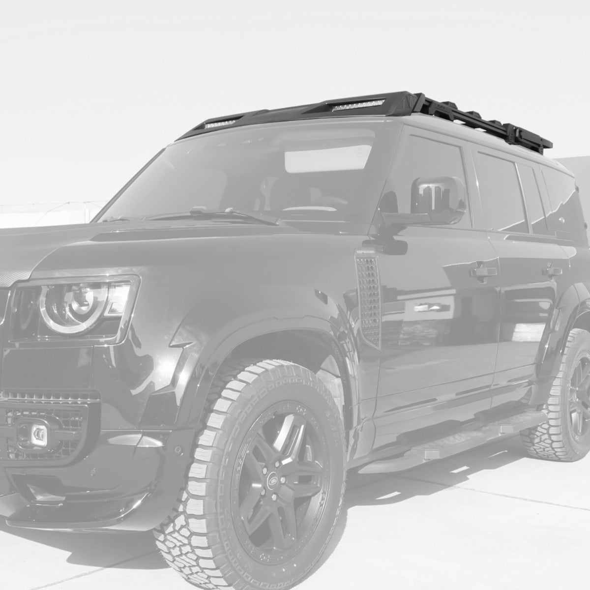 Carbon fibre roof ladder installed on Land Rover Defender 110