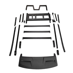 Carbon fibre roof rack ladder detail for Defender 110