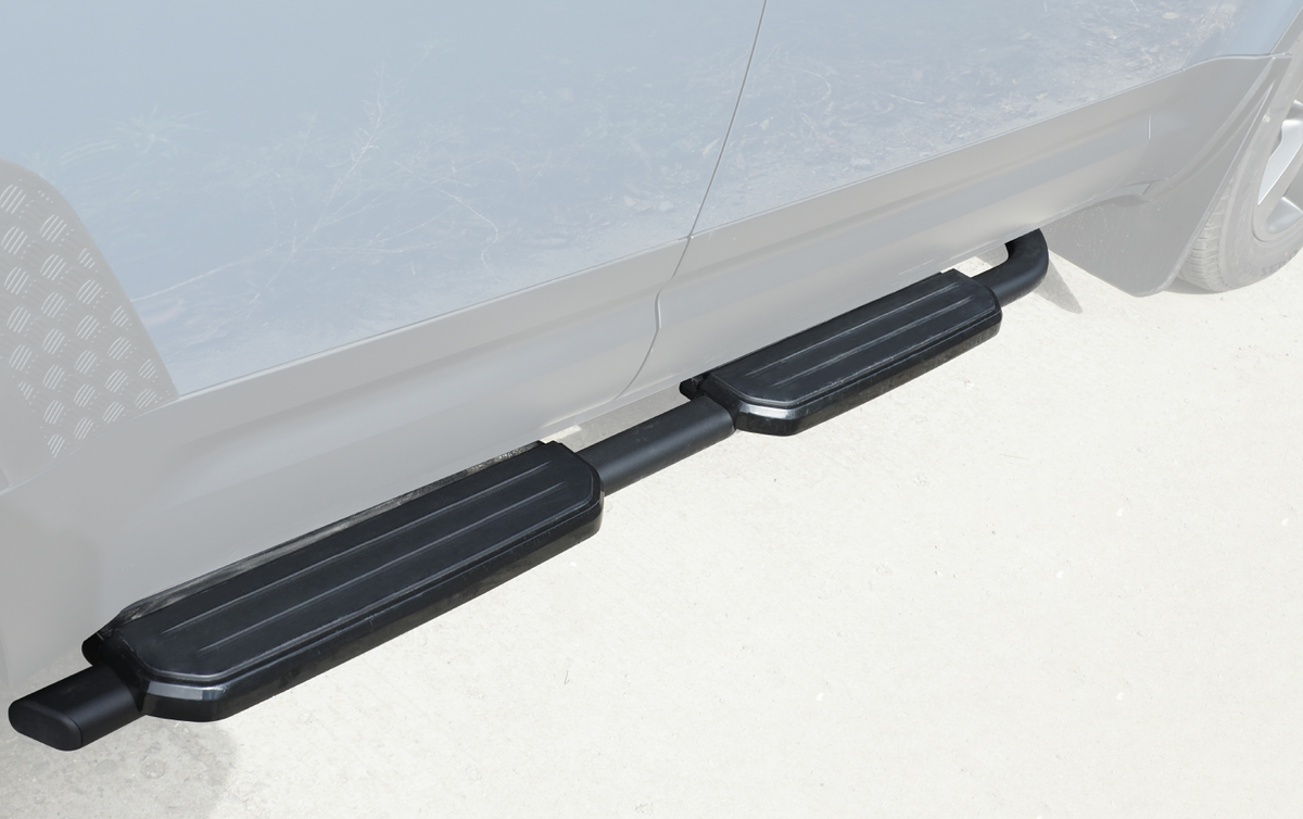Available in two finishes - PLOMOR Aluminium Side Steps with Black/Silver Trim – LHD & RHD OEM Fit Running Boards