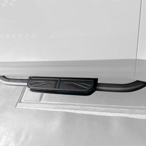 Union Jack side steps installed on Land Rover Defender 110