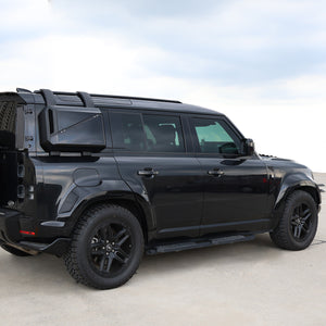 Defender 110 wide body kit installed night styling rugged off road appearance upgrade