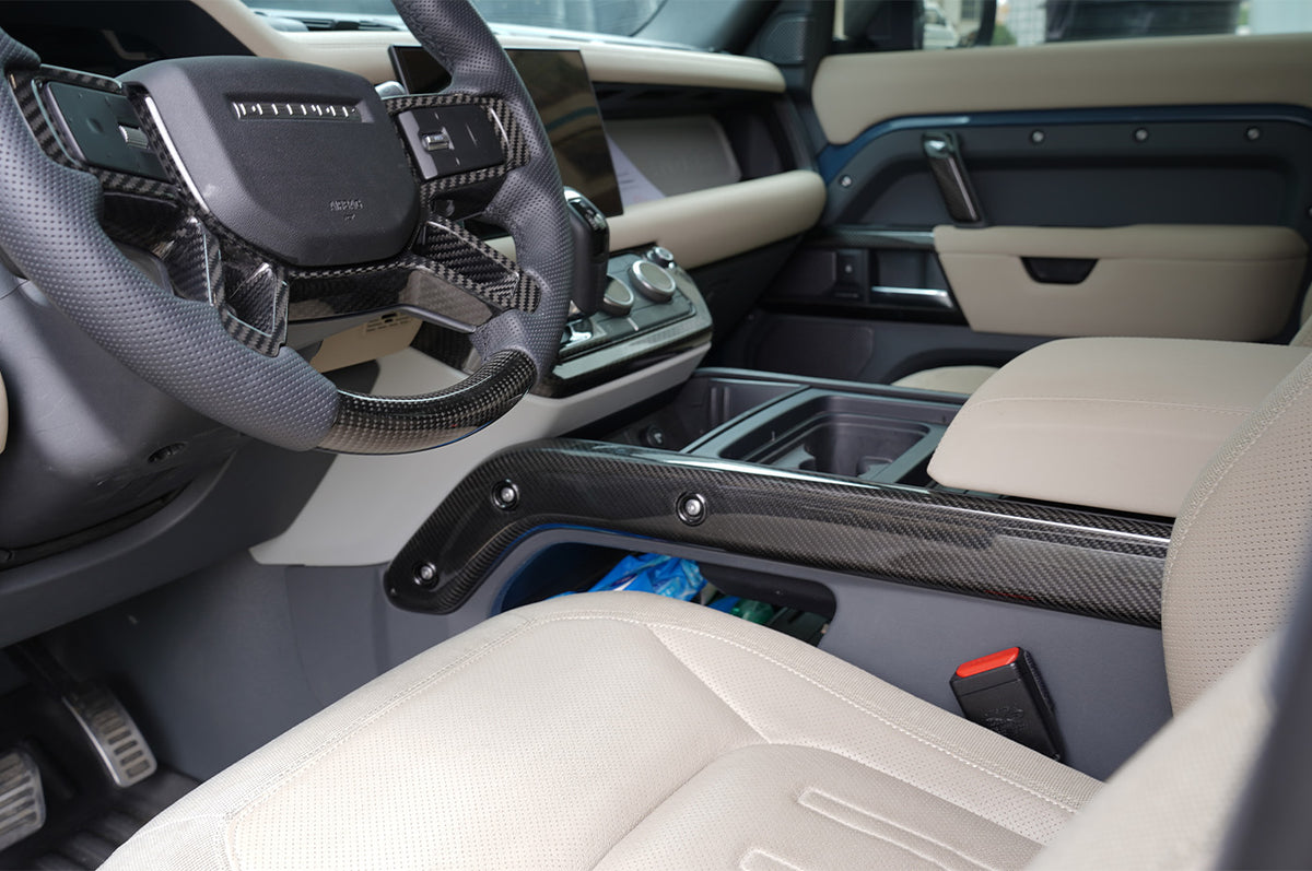 	Full Carbon Fiber Look - PLOMOR Defender 90/110 Carbon Fiber Interior Trim Kit | Gloss Carbon OEM Fit LHD/RHD