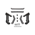 Black anodised aluminium central console extension for Defender 90/110