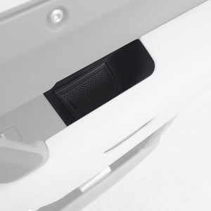 Defender 90/110 door pocket insert installed close up detail