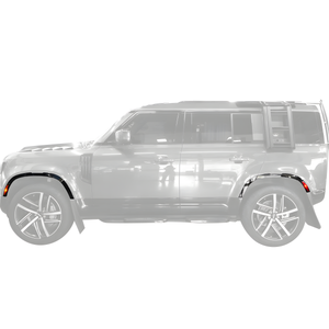 Defender 90/110 Fender Flare LED Installed Front Left Matte Black
