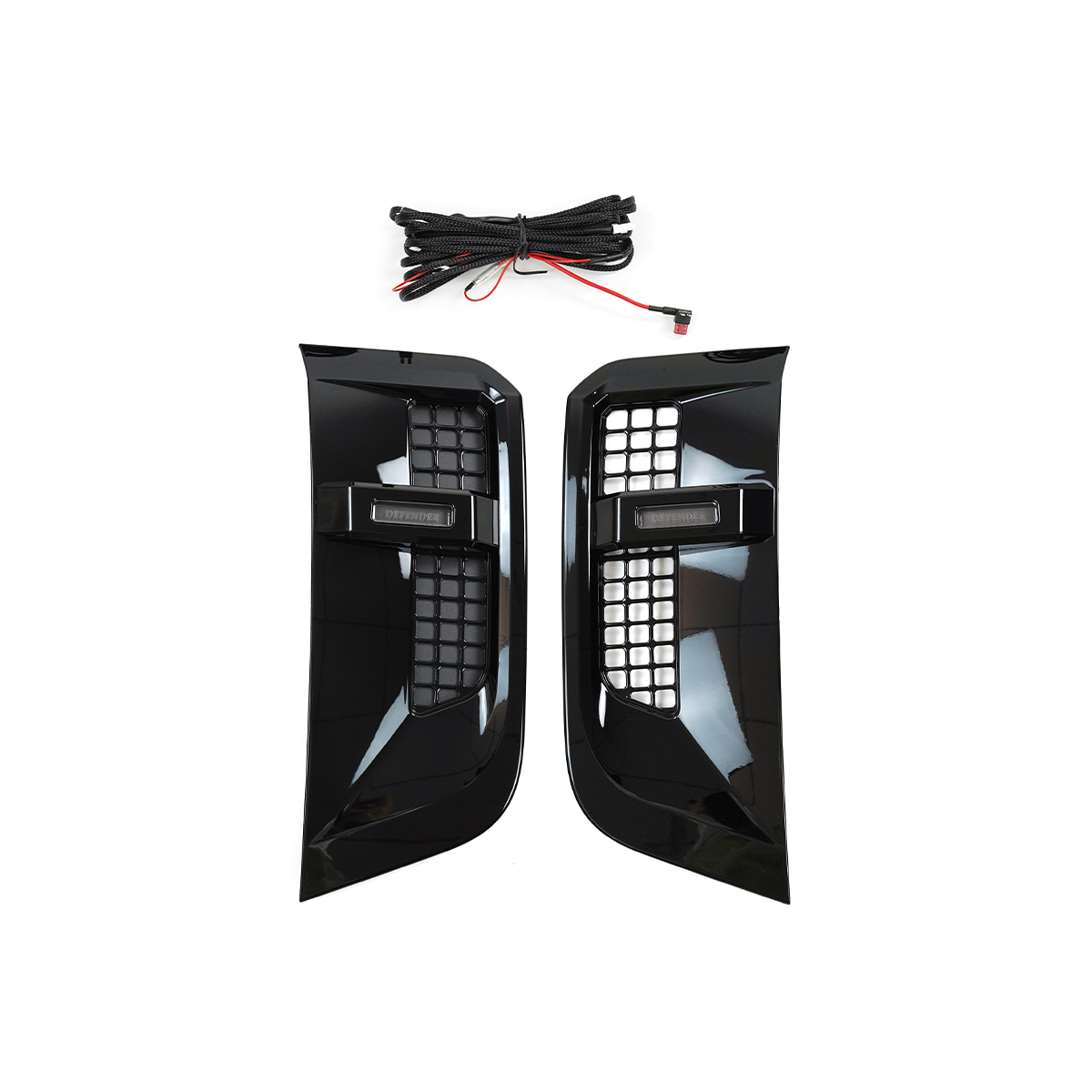 Land Rover Defender 90/110 Gloss Black LED Fender Vents | ABS