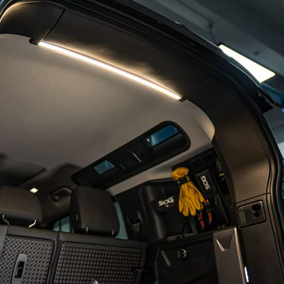 Land Rover Defender 90/110 LED Boot Light Bar Installed | OEM Fit View