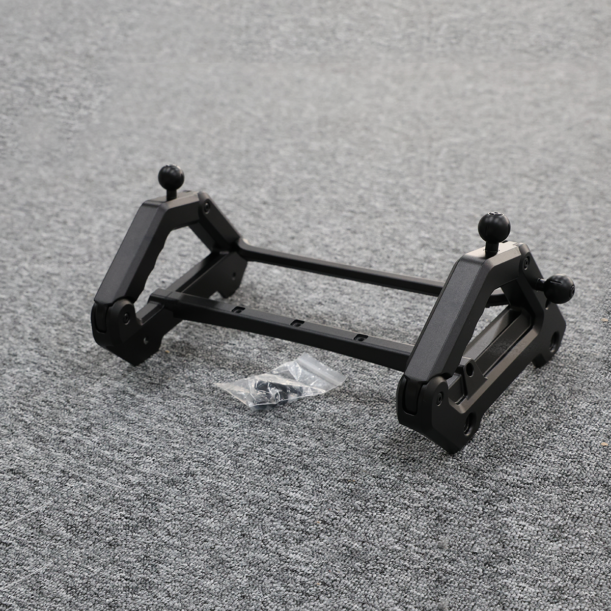 Land Rover Defender 90/110 black aluminium console extension installed
