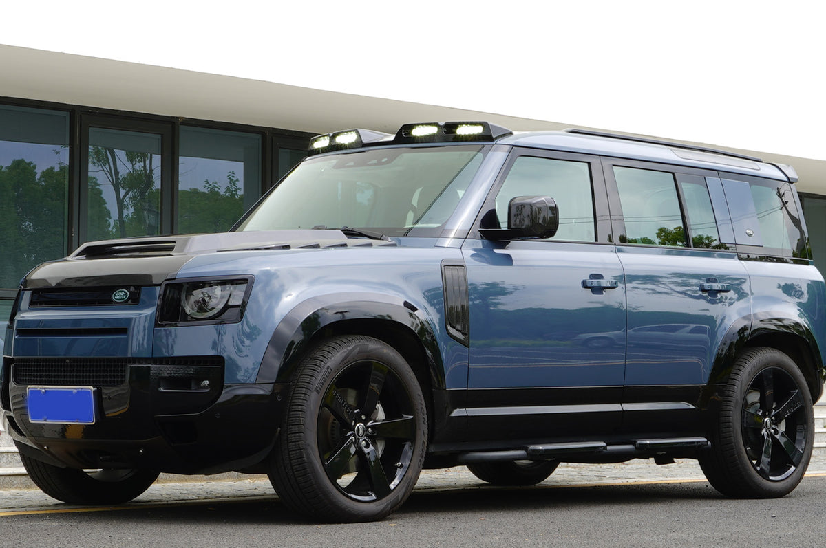 Heavy-Duty Construction - Land Rover Defender 90/110 L663 Side Steps – Heavy-Duty Steel Retro Style Running Boards