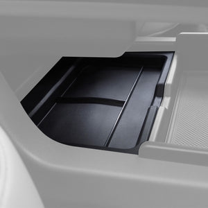 Side view of TPE central console mat installed in Land Rover Defender 90/110