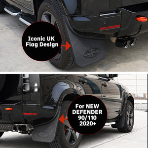 Land Rover Defender 90/110 UK Flag Mud Flaps Installed
