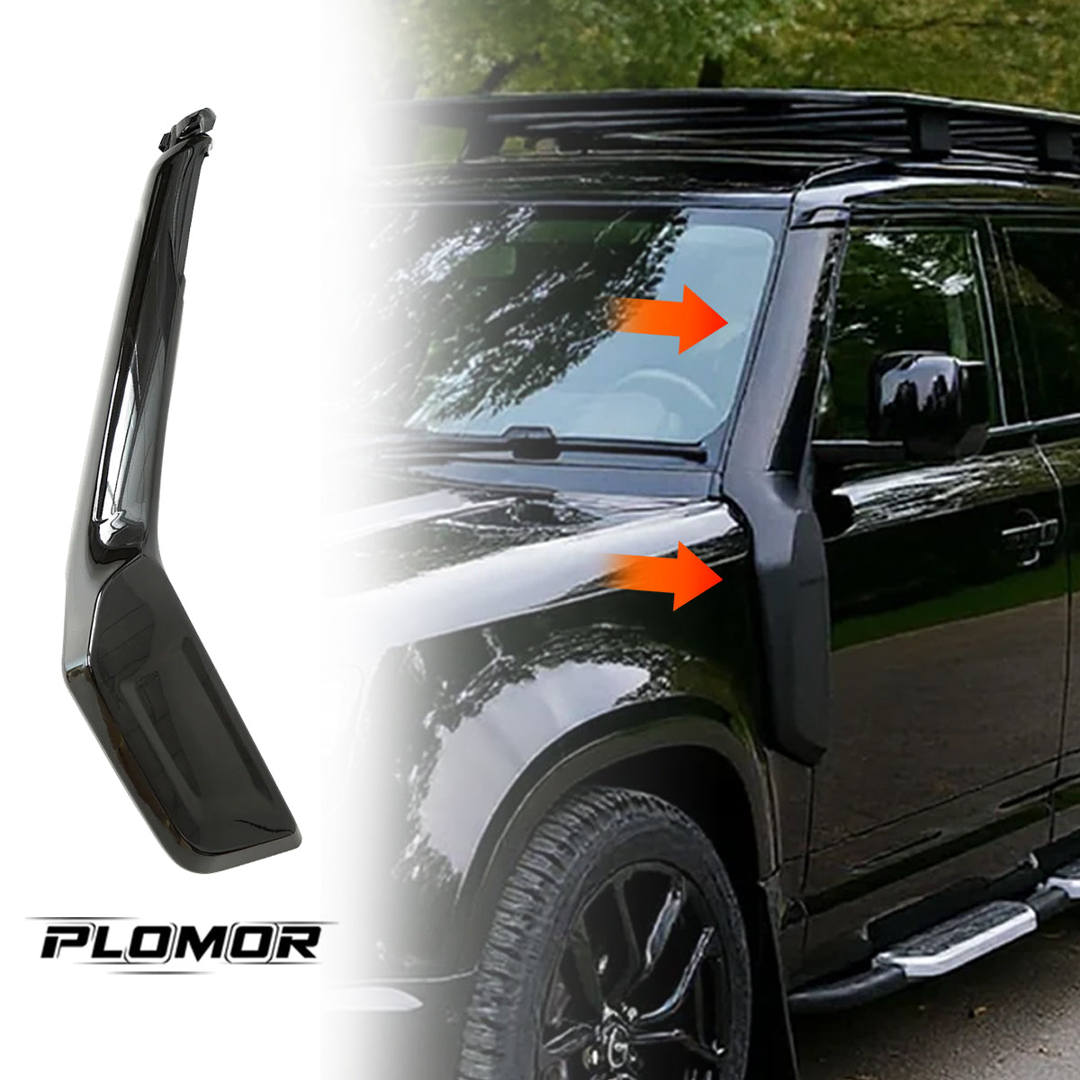 Snorkel Air Intake installed on Land Rover Defender 90 L663