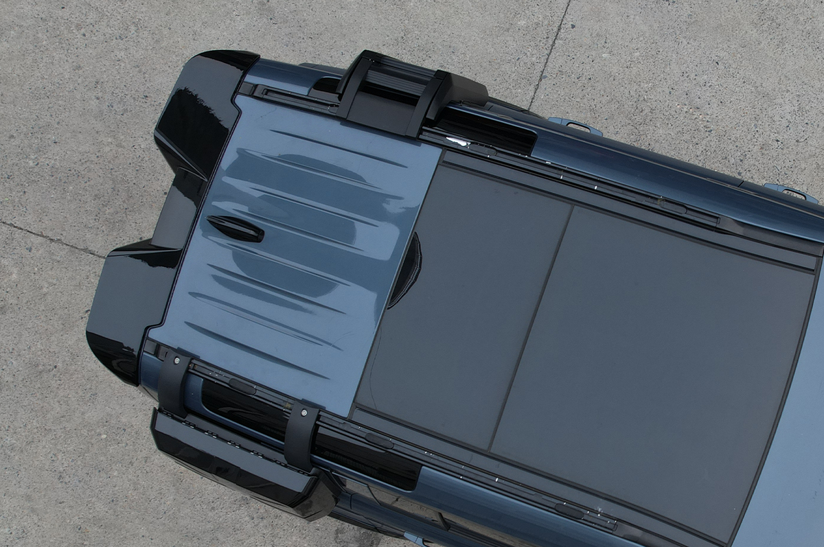Roofline Design for Sporty Look & Visibility - Land Rover Defender 90 & 110 Roof Spoiler – Gloss Black ABS, Drill-Free