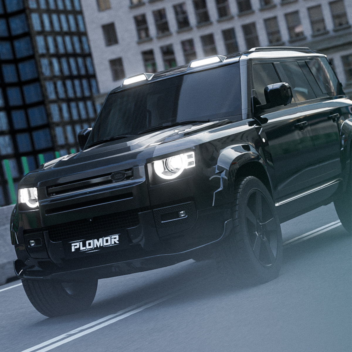Defender L663 gloss black A-pillar trim detail