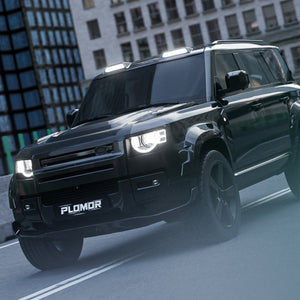 Defender L663 gloss black A-pillar trim detail