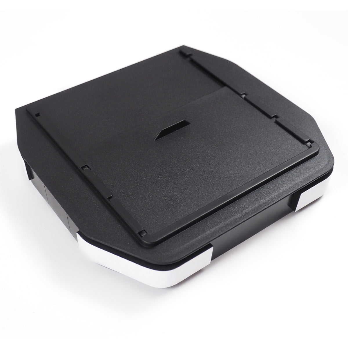 Defender center console hidden storage box open compartment