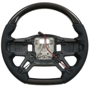 Defender flat bottom steering wheel front view OEM upgrade