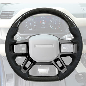 Real vehicle installation Defender steering wheel OEM fit view