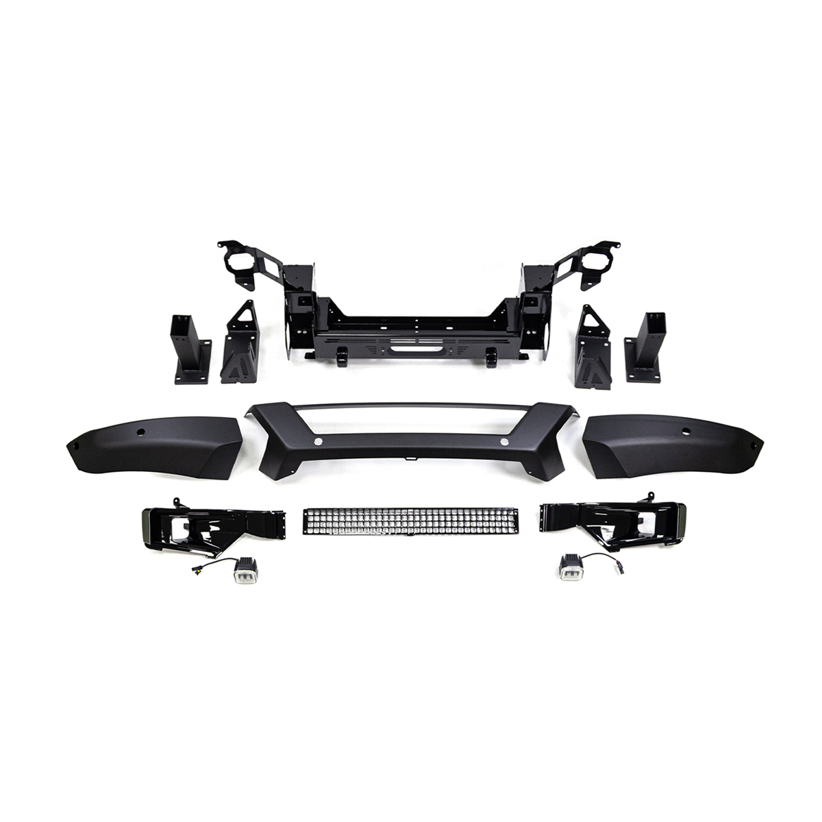 ABS and aluminium hybrid front bumper detail for Defender