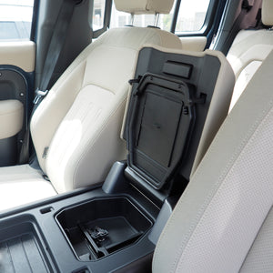 Defender hidden storage box installed in real vehicle interior