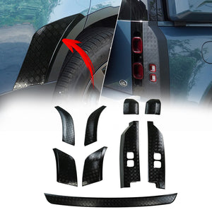 PLOMOR 9-piece chequer exterior protection kit for Land Rover Defender L663
