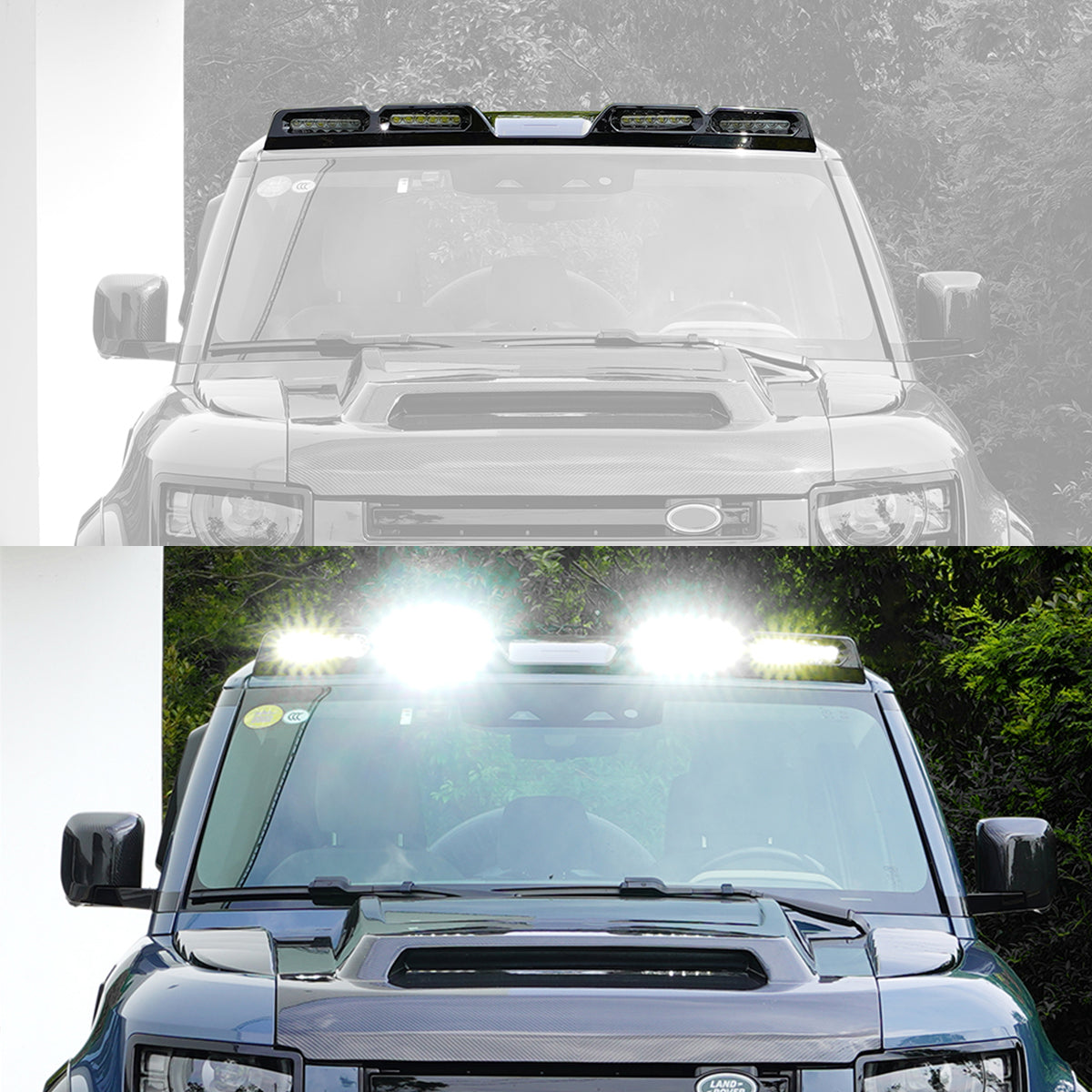 ABS roof light bar detail for Defender L663