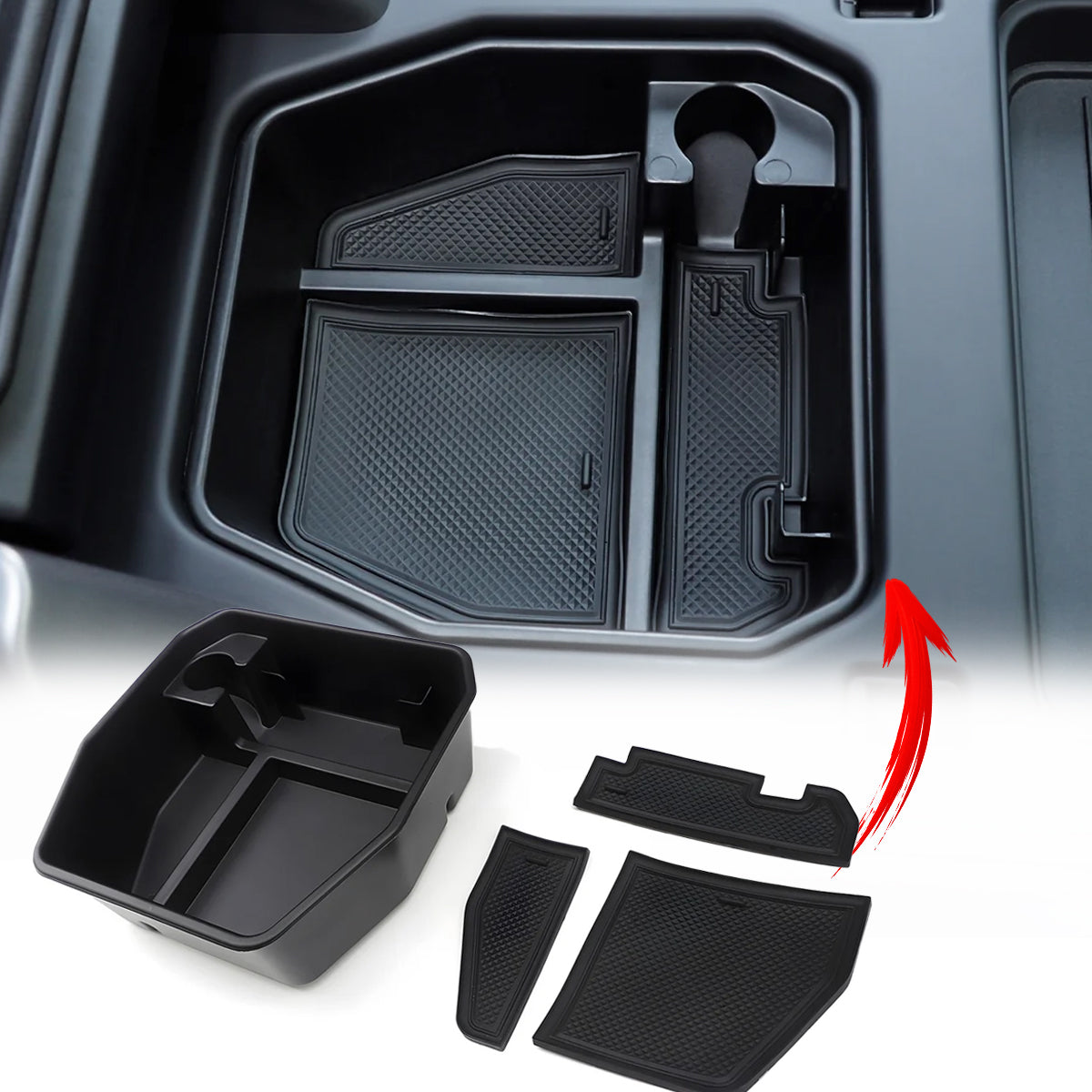 PLOMOR armrest storage box packaging for Land Rover Defender L663