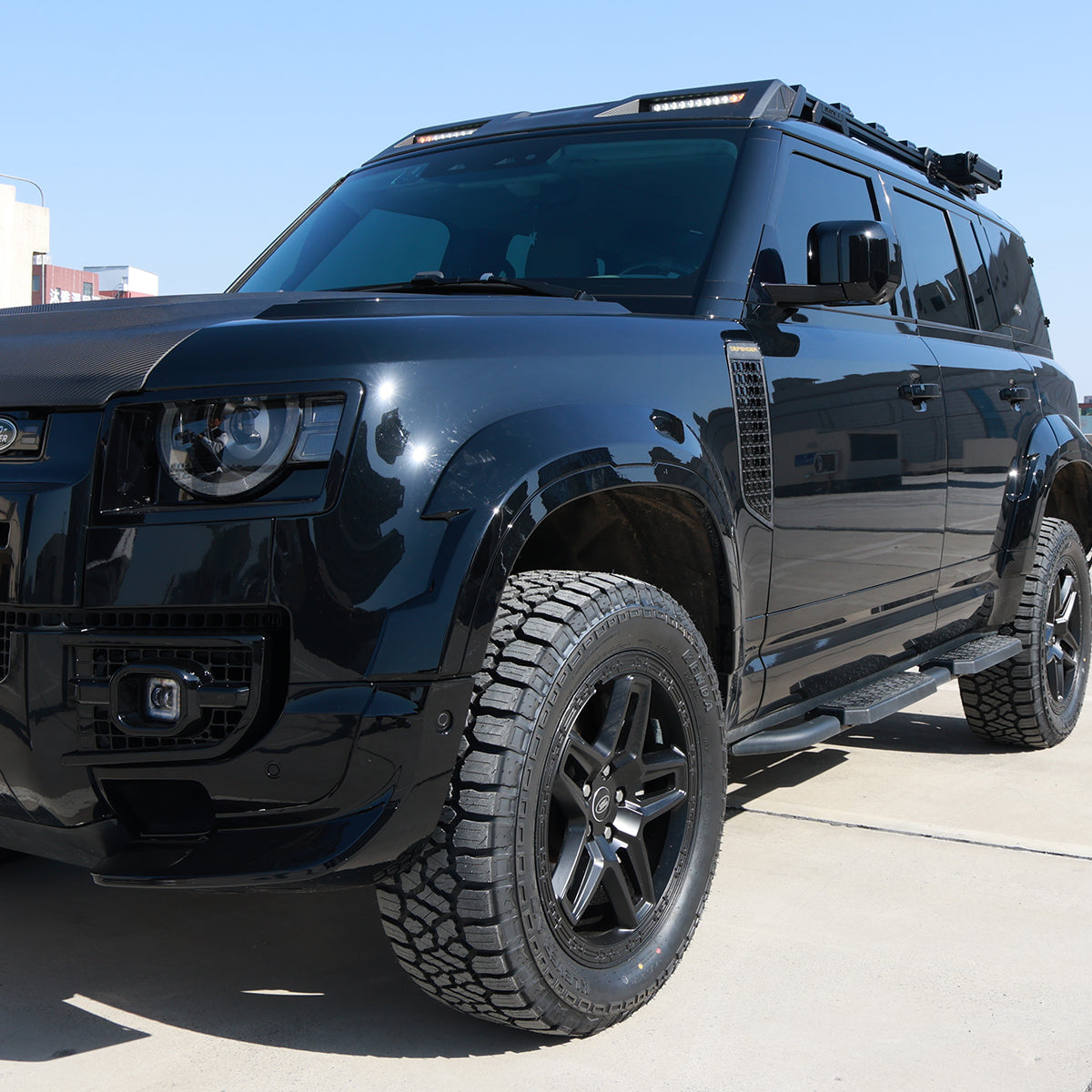 Side View of Front Bumper Splitter Corner Trim for Defender L663