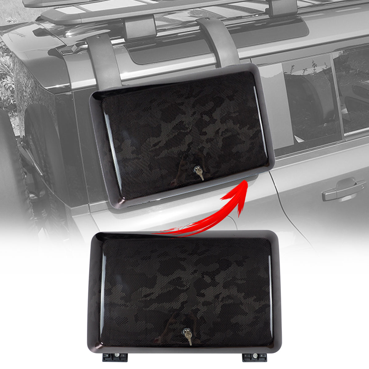 PLOMOR Camouflage Carbon Fibre Side Storage Box for Defender L663