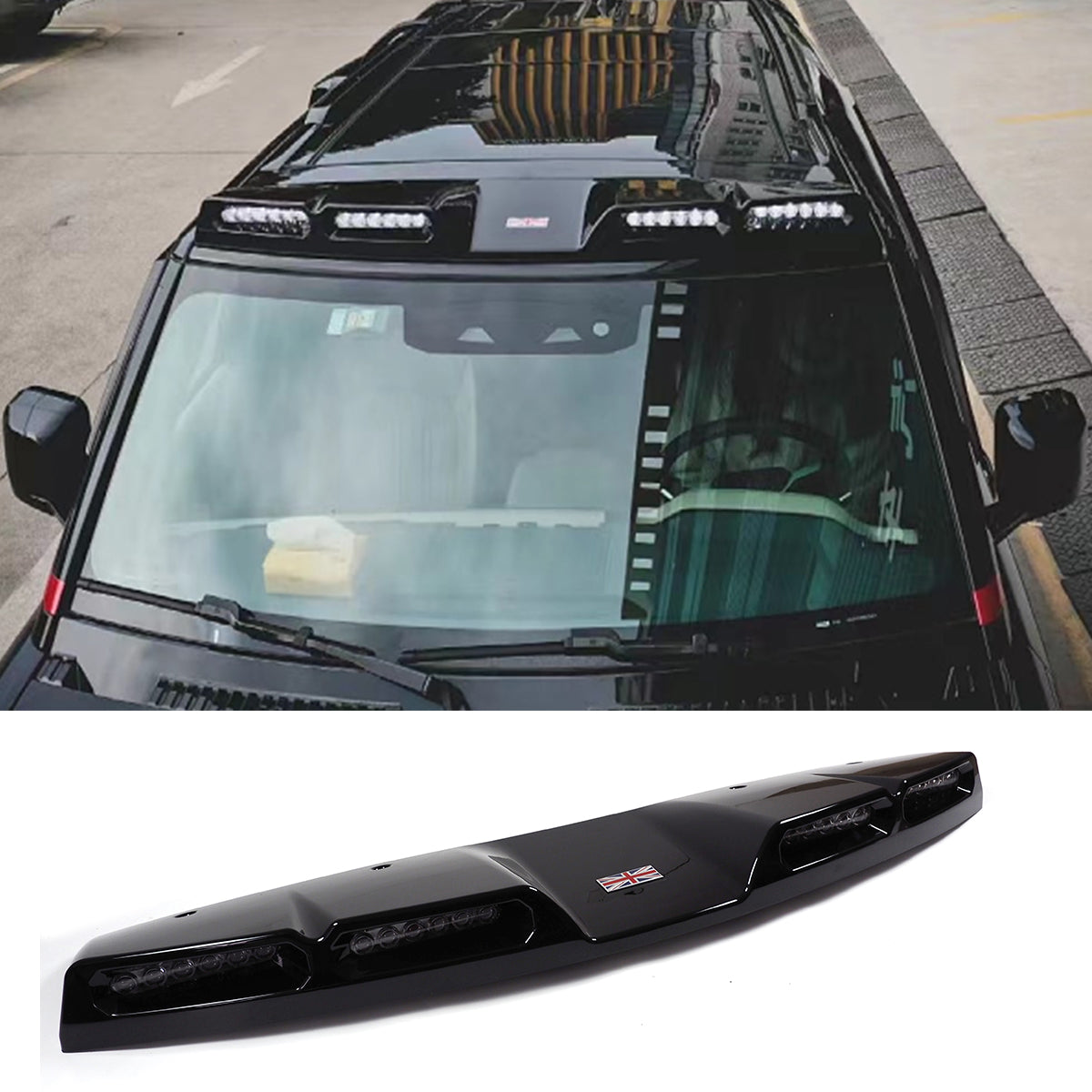 Carbon fibre 4-LED roof light bar for Defender L663