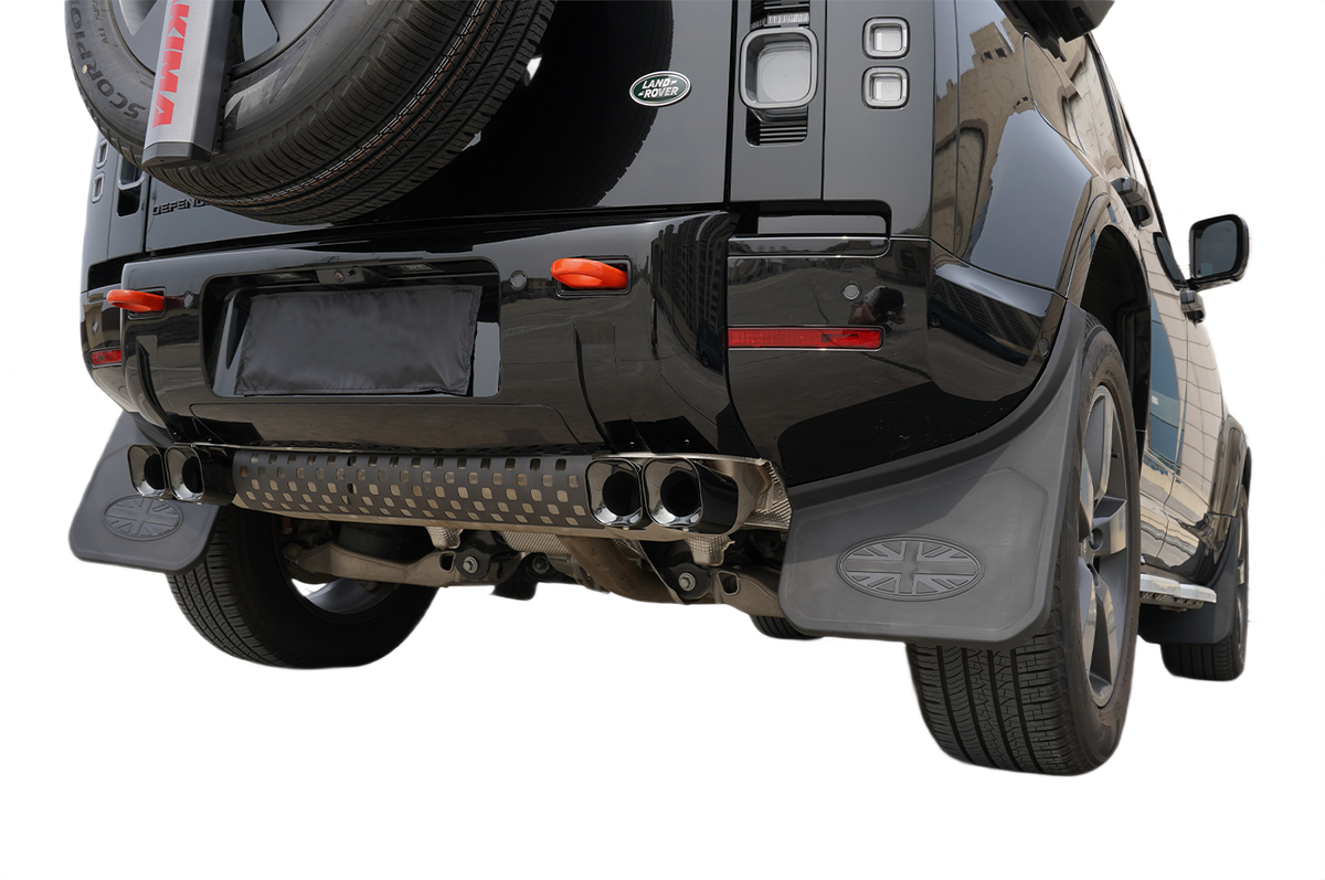 Mud Flaps- Union Jack Design - PLOMOR Mud Flaps for Land Rover Defender 90/110 L663 (2020+) – UK Flag Splash Guards