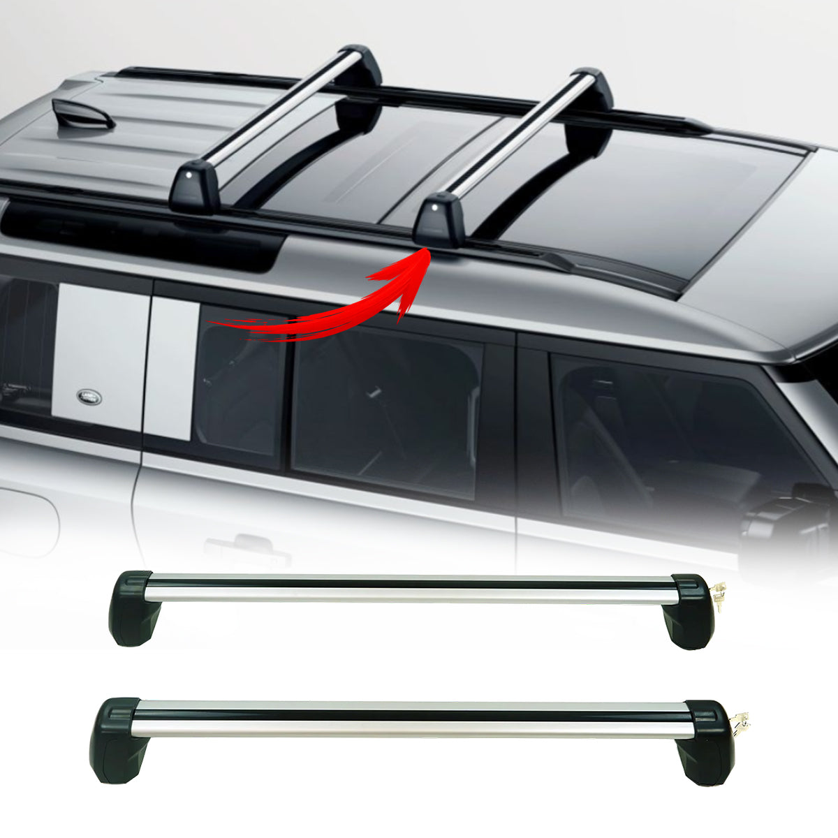 Lockable clamp for Defender L663 roof cross bars