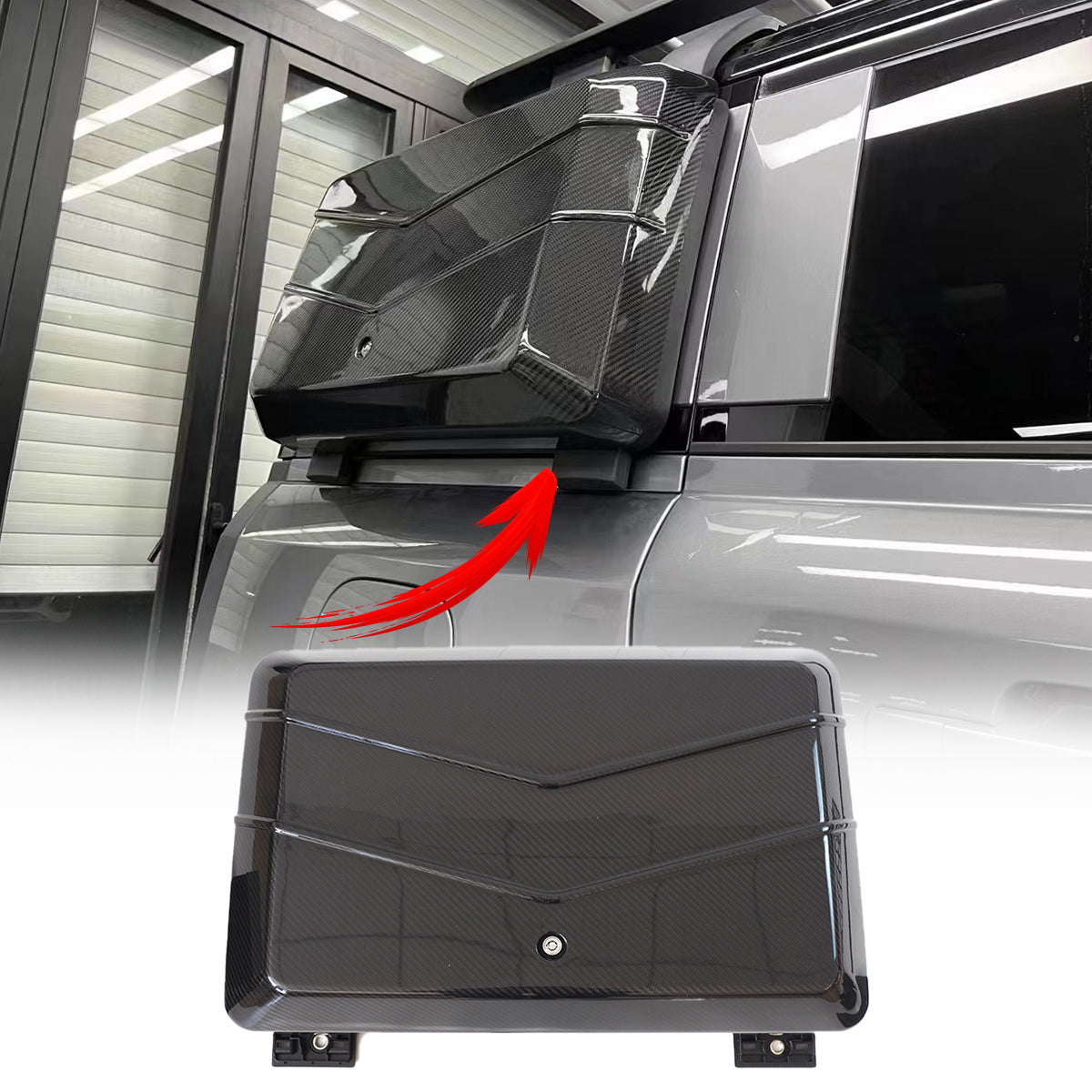 PLOMOR V-Shaped Carbon Fibre Side Storage Backpack for Defender L663