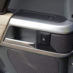 Land Rover Defender Pearl Nickel Steering Wheel Trim Installed