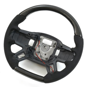 Defender performance steering wheel carbon fiber detail close up