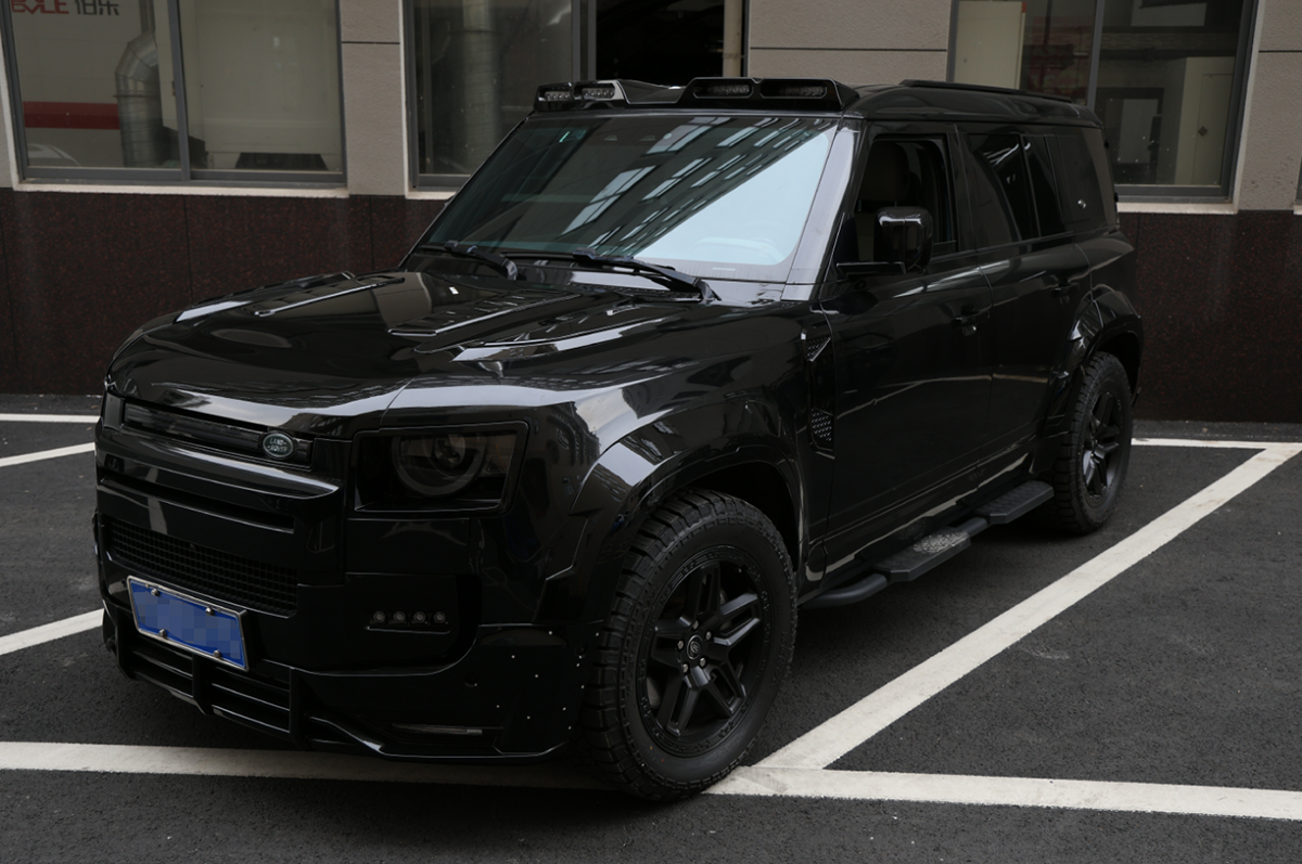 Smart Dynamic Hood – Gloss Black - PLOMOR Defender Dynamic Black Hood 90/110/130 | Bluetooth Control Engine Bonnet