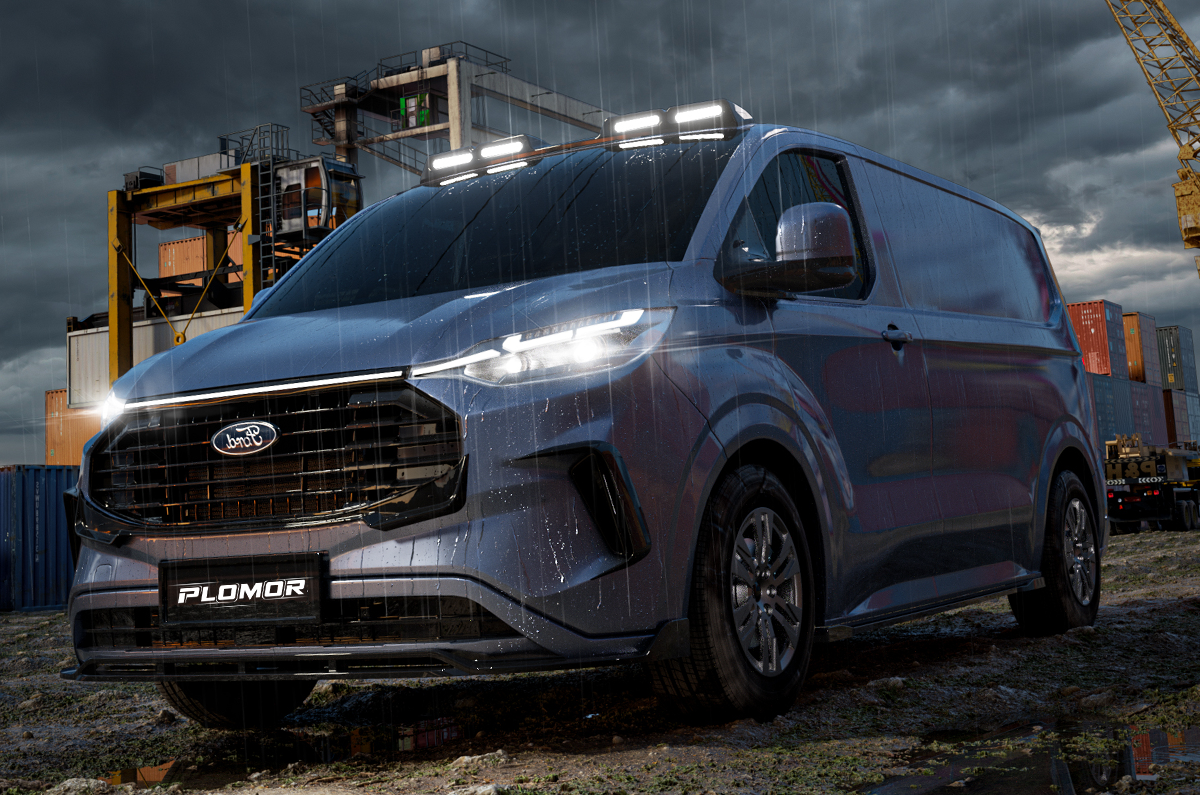 Front Grille with LED Light for Ford Transit – ABS + LED - Front Grille with LED Light for Ford Transit – Gloss Black ABS