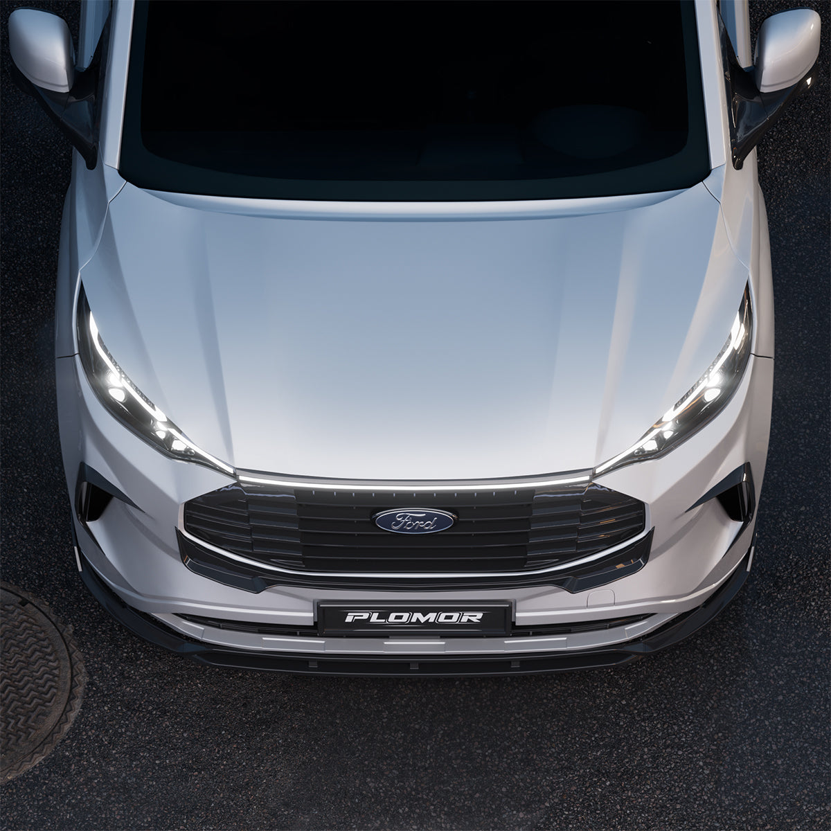PLOMOR LED Front Grille for Ford Transit 2024+ in Gloss Black