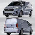 PLOMOR Gloss Black Body Kit for Ford Transit with Front Lip, Side Skirts and Rear Trim